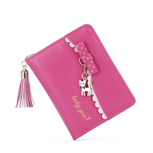 LUI SUI Frauen PU Leder Brieftasche Nette Katze Tier Kartenhalter Organizer Kleine Geldbörse Quaste Reißverschluss für Damen und Mädchen von LUI SUI