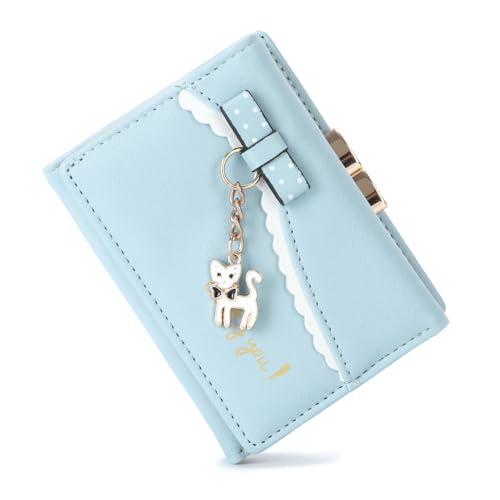 LUI SUI Frauen PU Leder Brieftasche Nette Katze Tier Kartenhalter Organizer Kleine Geldbörse Quaste Reißverschluss für Damen und Mädchen von LUI SUI