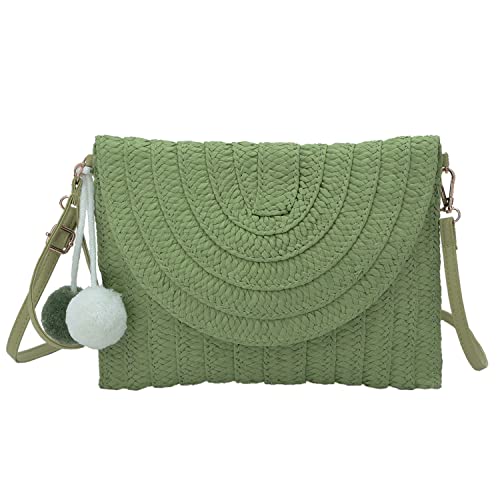 LUI SUI Frauen Stroh Handtasche Sommer Strand Tasche Gewebte Crossbody Umhängetasche Geldbörse Reise Strand Urlaub von LUI SUI