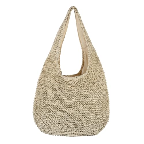 LUI SUI Frauen Stroh Tragetasche Sommer Strand Umhängetasche Weave Große Kapazität Lässige Handgewebte Geldbörse von LUI SUI