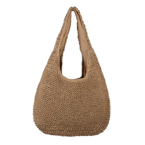 LUI SUI Frauen Stroh Tragetasche Sommer Strand Umhängetasche Weave Große Kapazität Lässige Handgewebte Geldbörse von LUI SUI