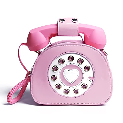 LUI SUI Frauen Telefon geformte Handtasche Geldbörsen Mädchen Retro Telefon Top Griff Umhängetaschen Crossbody Totes von LUI SUI