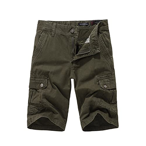 LUI SUI Herren Cargo Shorts Combat Casual Baumwoll Shorts Multi Pockets Workwear Knielange Sommerhose von LUI SUI