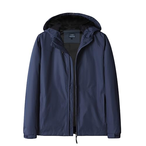 LUI SUI Herren Outdoor Wasserdichte Jacken Leichte Windbreaker Casual Windproof Hoodies Regenmantel von LUI SUI