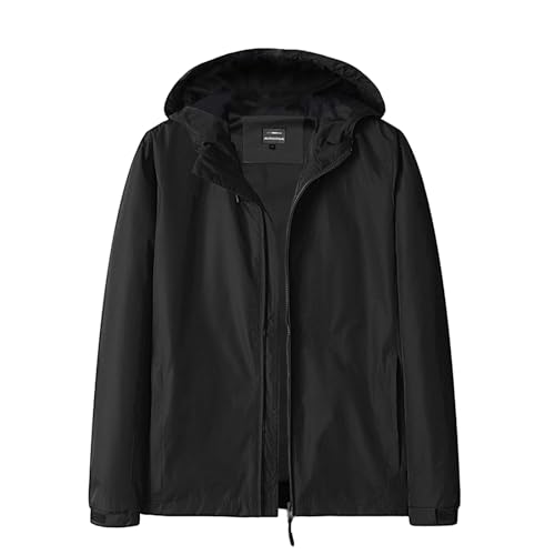 LUI SUI Herren Outdoor Wasserdichte Jacken Leichte Windbreaker Casual Windproof Hoodies Regenmantel von LUI SUI
