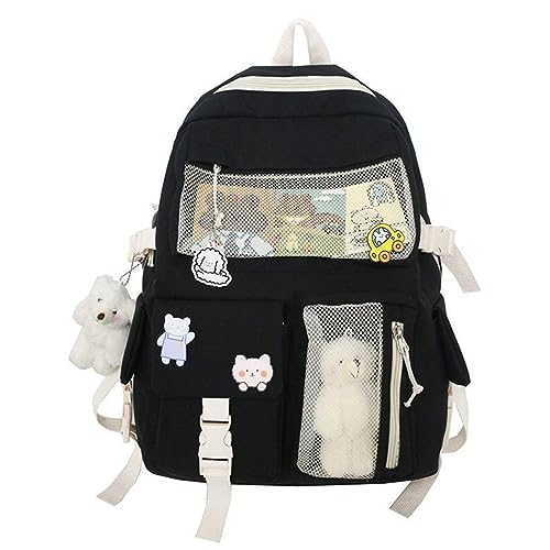 LUI SUI Kawaii Rucksack mit Kawaii Pin Nettes Zubehör Kawaii Mädchen Rucksack Netter Rucksack Netter ästhetischer Rucksack für Schule von LUI SUI