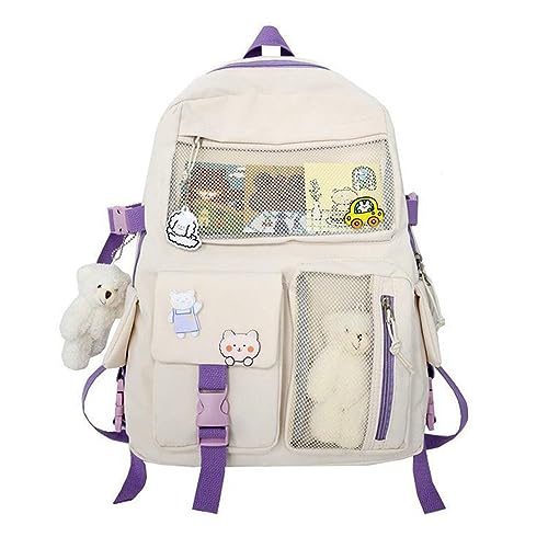 LUI SUI Kawaii Rucksack mit Kawaii Pin Nettes Zubehör Kawaii Mädchen Rucksack Netter Rucksack Netter ästhetischer Rucksack für Schule von LUI SUI