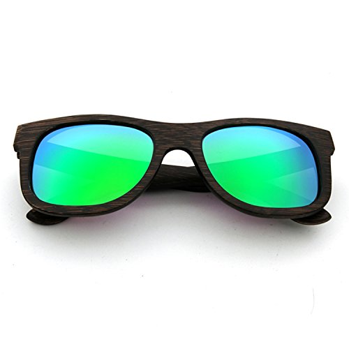 LUI SUI Männer Frauen Retro Holz Polarisierte Linse Sonnenbrille UV Schutz Eyewear Leichte Holzrahmen Float Stil Gläser für Reisen Radfahren Angeln von LUI SUI