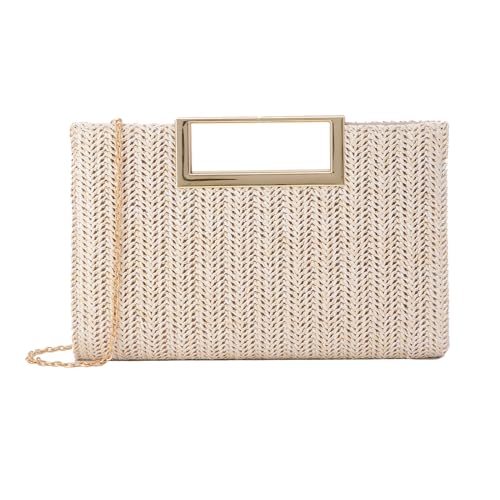 LUI SUI Stroh Clutch Geldbörse Frauen Gewebte Strand Sommer Reise Top Handtasche von LUI SUI