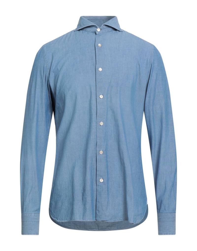 LUIGI BORRELLI NAPOLI Jeanshemd Herren Blau von LUIGI BORRELLI NAPOLI