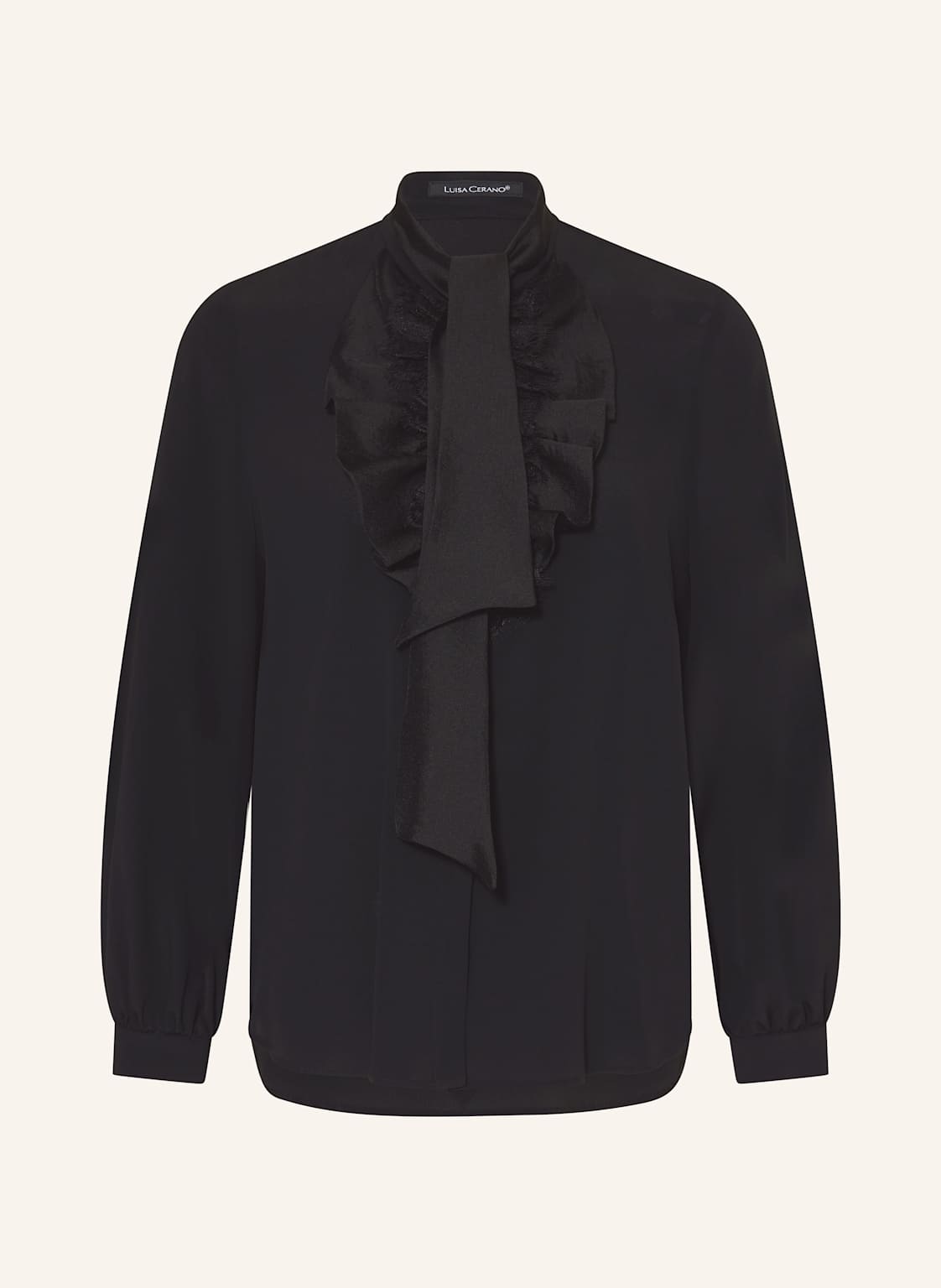 Luisa Cerano Bluse Mit Seide Und Abnehmbarer Schluppe schwarz von LUISA CERANO