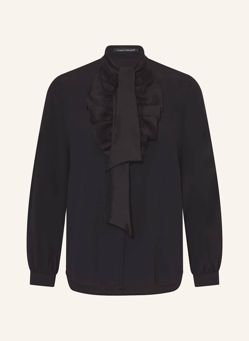 Luisa Cerano Bluse Mit Seide Und Abnehmbarer Schluppe schwarz von LUISA CERANO