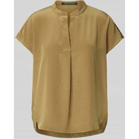 Luisa Cerano Blusenshirt in unifarbenem Design mit V-Ausschnitt in Khaki, Größe 40 von LUISA CERANO