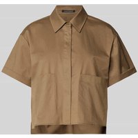 Luisa Cerano Cropped Bluse mit verdeckter Knopfleiste in Khaki, Größe 38 von LUISA CERANO