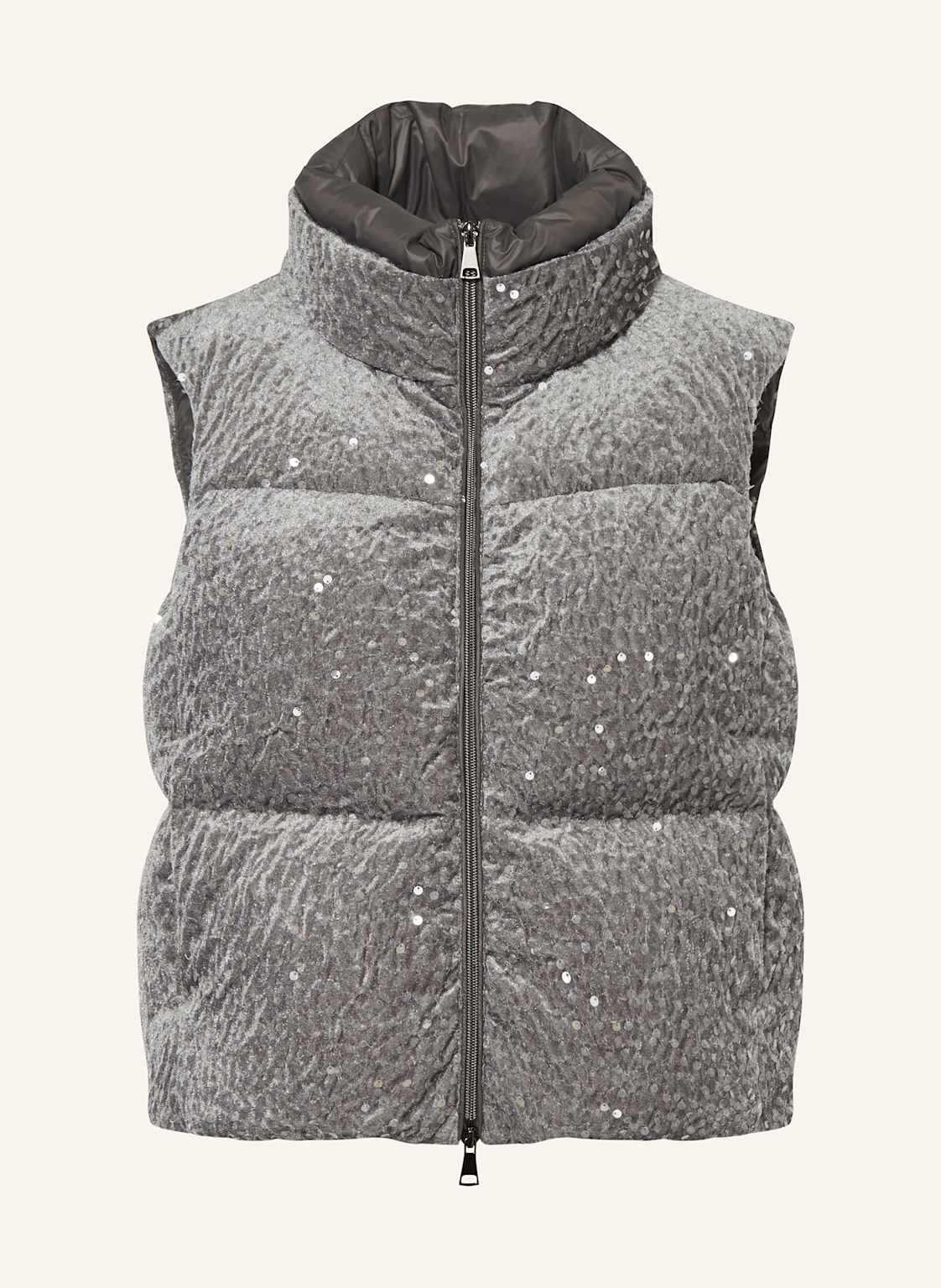 Luisa Cerano Daunenweste Mit Pailletten grau von LUISA CERANO