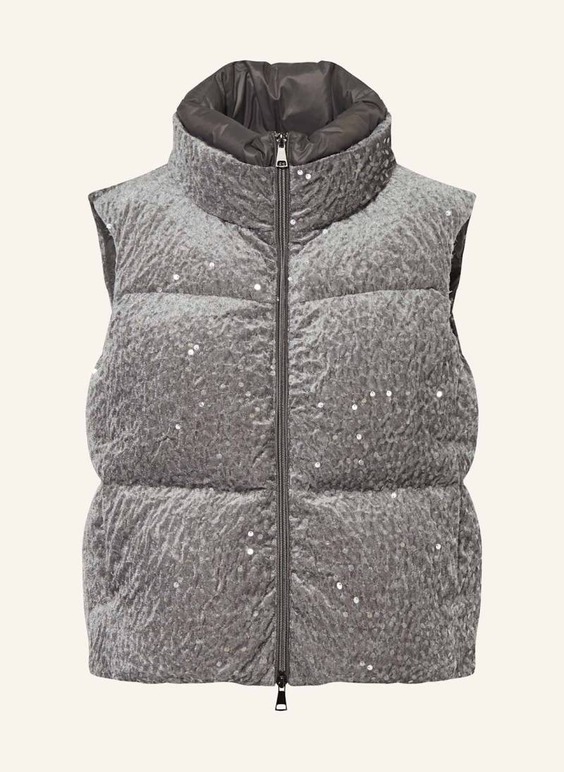 Luisa Cerano Daunenweste Mit Pailletten grau von LUISA CERANO