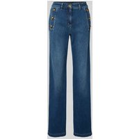 Luisa Cerano Flared Cut Jeans mit Knöpfen und Gesäßtaschen in Blau, Größe 42 Luisa Cerano Flared Cut Jeans mit Knöpfen und Gesäßtaschen in Blau, Größe 42 von LUISA CERANO