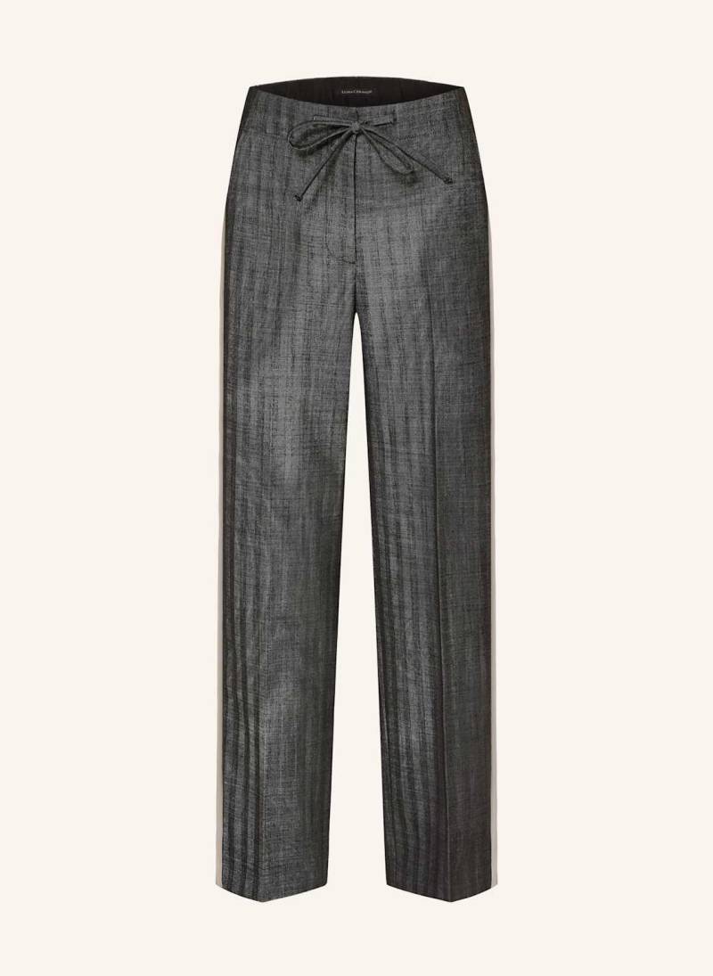 Luisa Cerano Hose Mit Glitzergarn Und Galonstreifen grau von LUISA CERANO