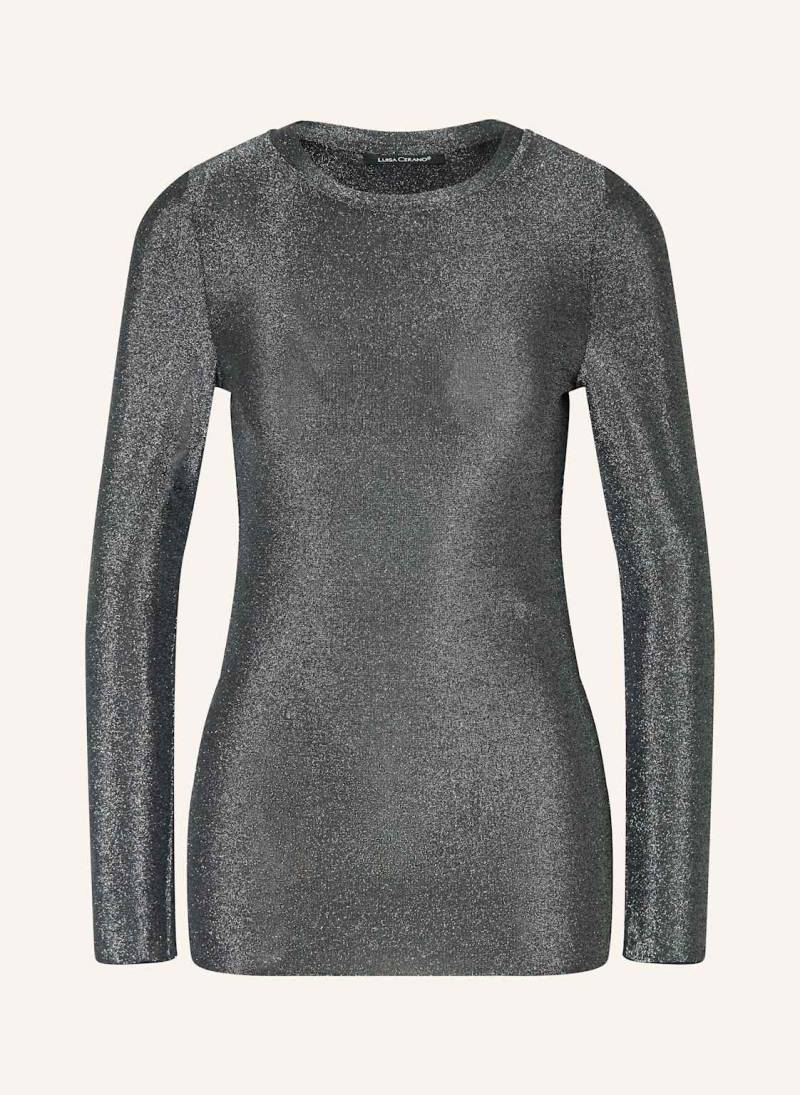 Luisa Cerano Longsleeve Mit Glitzergarn grau von LUISA CERANO