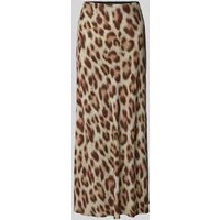 Luisa Cerano Maxirock aus Viskose mit Animal-Print in Camel, Größe 44 von LUISA CERANO