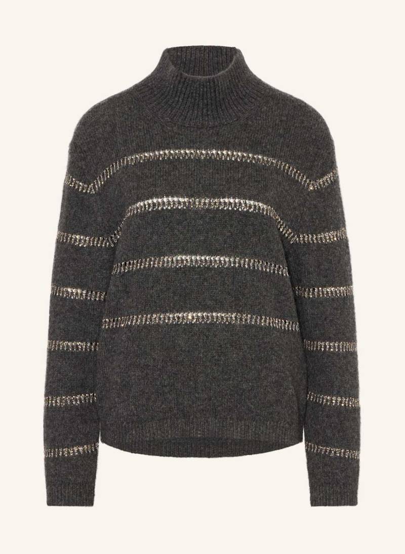 Luisa Cerano Pullover Mit Pailletten grau von LUISA CERANO