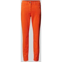 Luisa Cerano Slim Fit Hose in unifarbenem Design in Orange, Größe 36 von LUISA CERANO