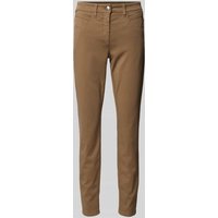 Luisa Cerano Slim Fit Hose in unifarbenem Design in Khaki, Größe 38 von LUISA CERANO