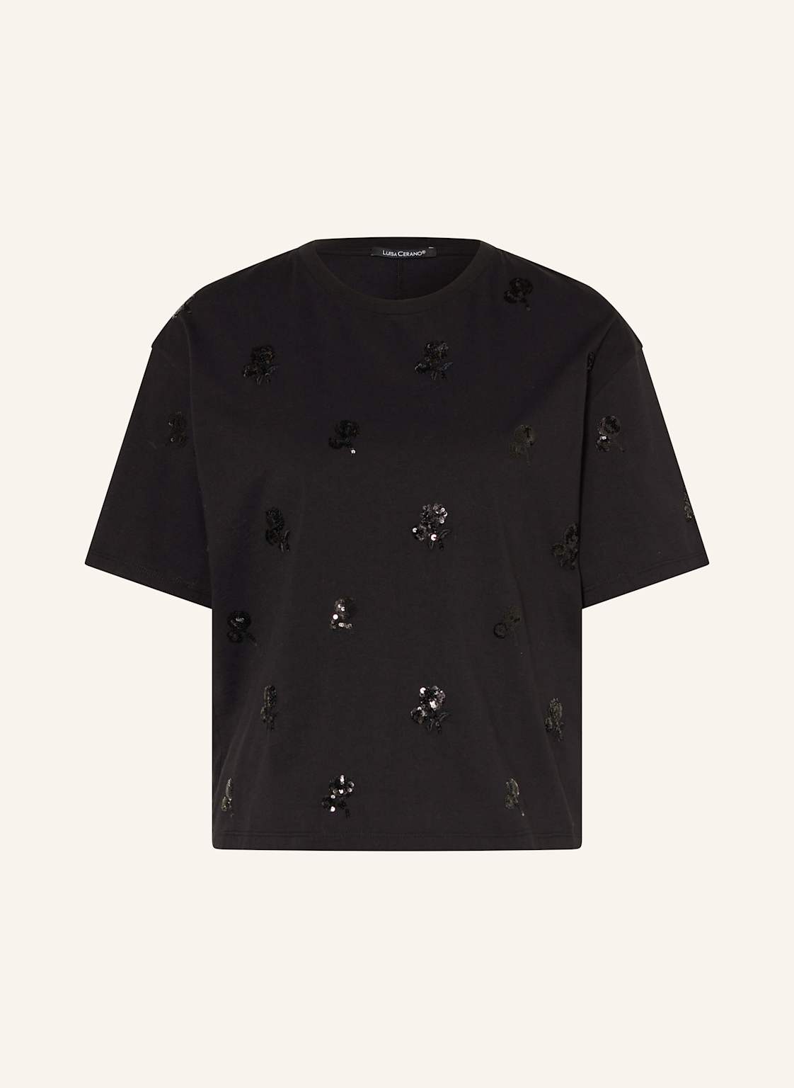 Luisa Cerano T-Shirt Mit Pailletten schwarz Luisa Cerano T-Shirt Mit Pailletten schwarz von LUISA CERANO