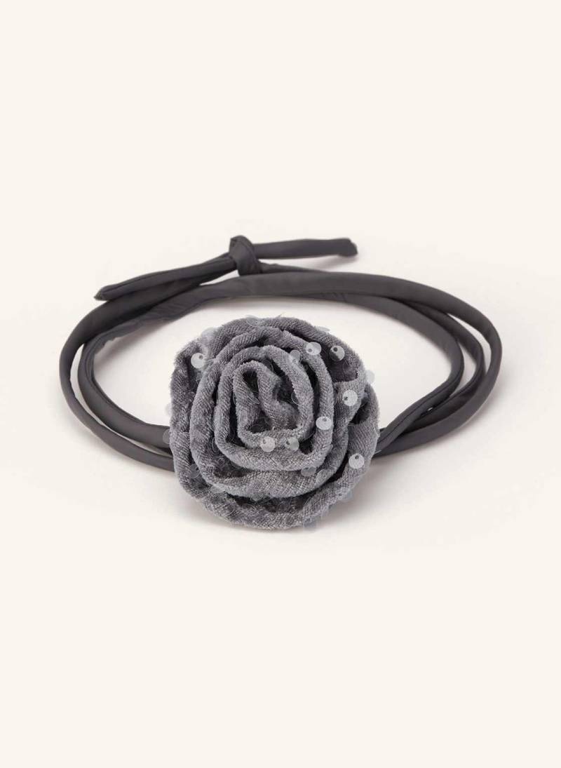 Luisa Cerano Taillengürtel Aus Samt Mit Pailletten grau von LUISA CERANO