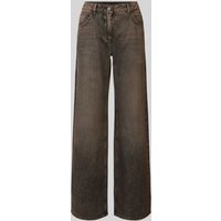 Luisa Cerano Wide Leg Jeans im 5-Pocket-Design in Anthrazit, Größe 38 von LUISA CERANO