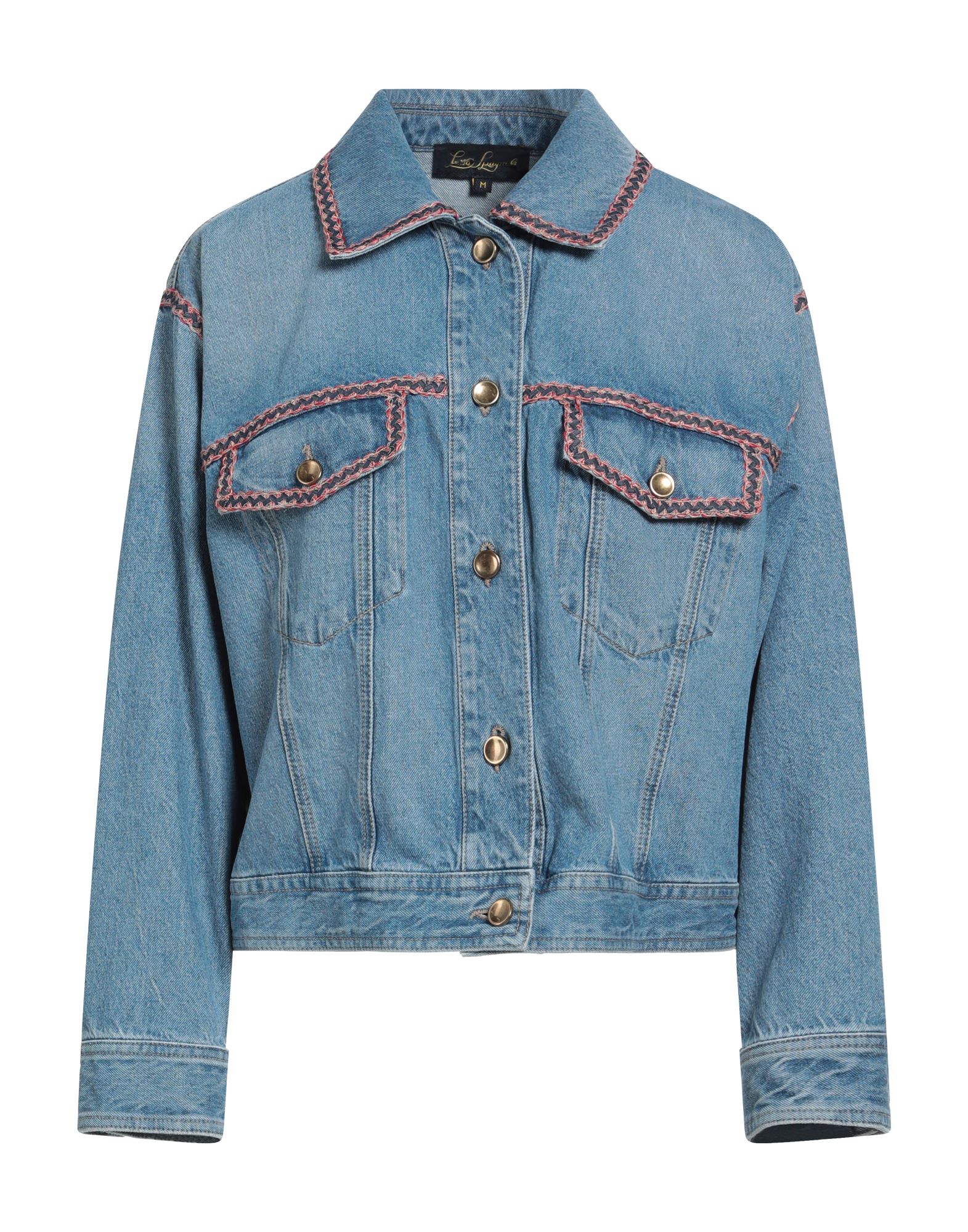 LUISA SPAGNOLI Jeansjacke/-mantel Damen Blau von LUISA SPAGNOLI