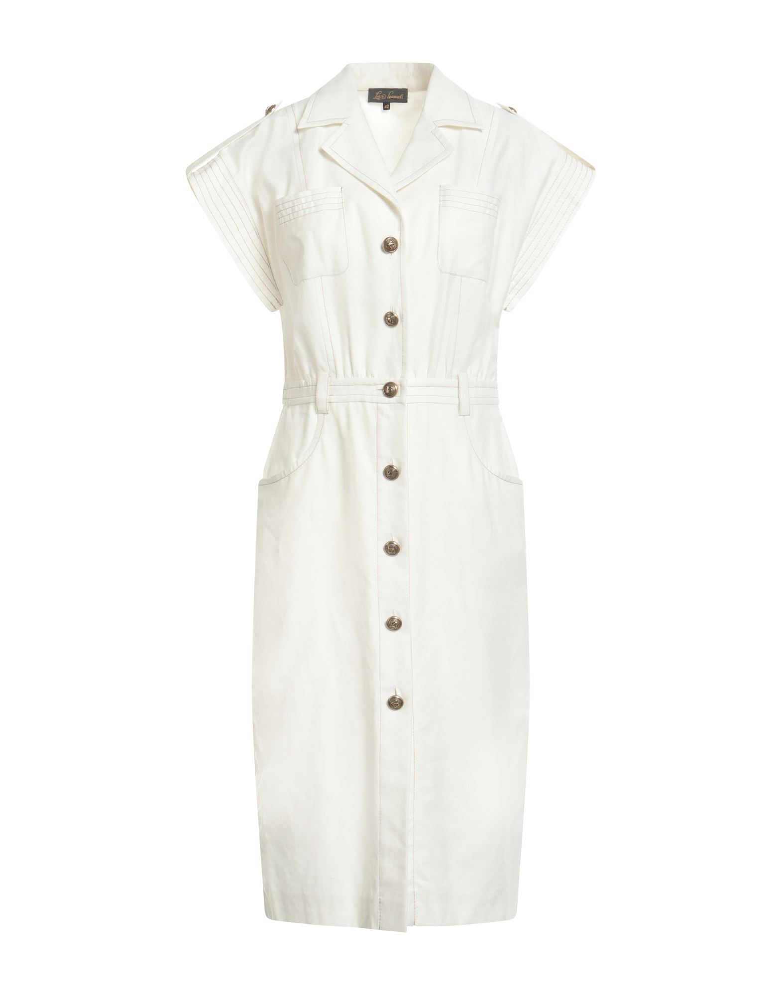 LUISA SPAGNOLI Midi-kleid Damen Elfenbein LUISA SPAGNOLI Midi-kleid Damen Elfenbein von LUISA SPAGNOLI