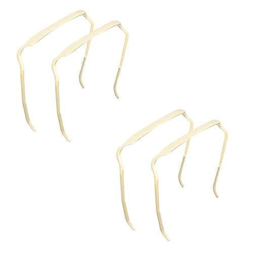 LUISAS 4PCS Curly Thick Hair Large Headband, Sunglasses Shape Headband, Hair Blending Invisible Hair Hoop, Hairstyle Fixing Tool for Curly Hair, DIY Curly Hair Accessories for Women Girls (Beige) von LUISAS