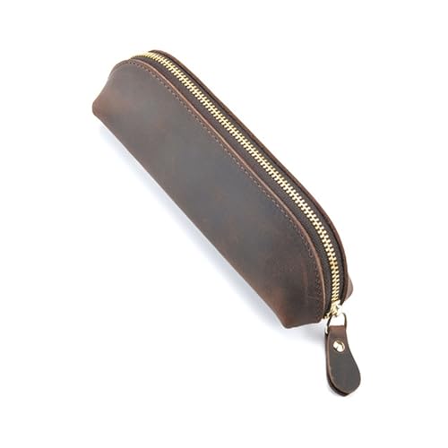 LUISAS Federmäppchen aus Leder Leder-Stifttasche, handgefertigt, Münzbörse, Studenten-Stifttasche, Schreibwaren-Aufbewahrungstasche (Farbe : Coffee, Size : 18x5cm) von LUISAS