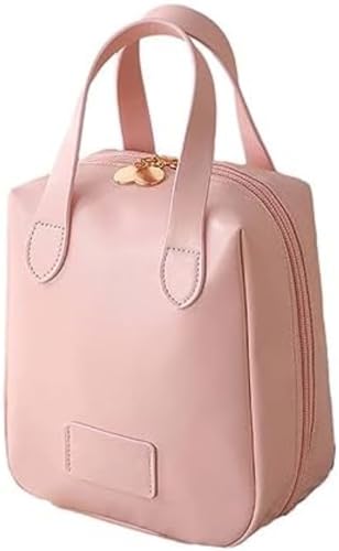 Premium Kosmetiktasche, Tragbare Kosmetiktasche, wasserdichte Aufbewahrungstasche Für Hautpflegeprodukte Mit Großem Fassungsvermögen, Damen-Handtaschen-Organizer Aus Leder (Rosa) von LUISAS