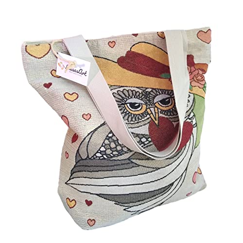 LUISASART Shopper gross Damen Tasche Stoff Canvas maxi mit Eule Tier LUISASART Shopper gross Damen Tasche Stoff Canvas maxi mit Eule Tier von LUISASART