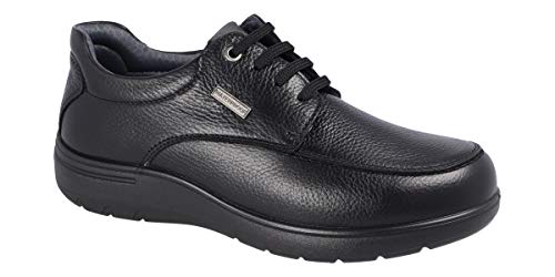 LUISETTI Blucher Street 31002ST-W Wasserdichter Herrenschuh aus 100 % natürlichem Rindsleder, Schwarz - Schwarz - Größe: 46 EU von LUISETTI