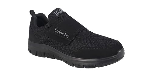 Rest Walking Sportschuh mit Textil der neuesten Generation und ultraleichter PU-Sohle von LUISETTI Sportschuh Runner 31104ST, Schwarz - Schwarz - Größe: 42 EU von LUISETTI