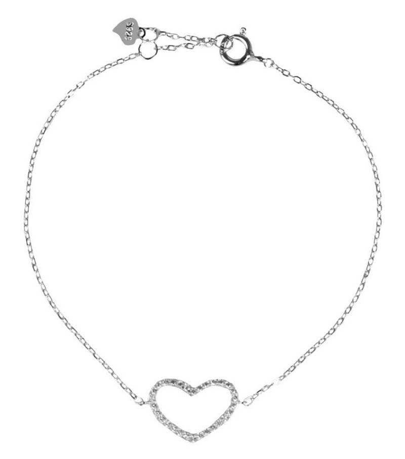 LUISIA® Armband Filigranes Damen Armband mit Strass Herz - 925 Silber mit Zirkonia (1-tlg., inkl. Schmuckbox) von LUISIA®