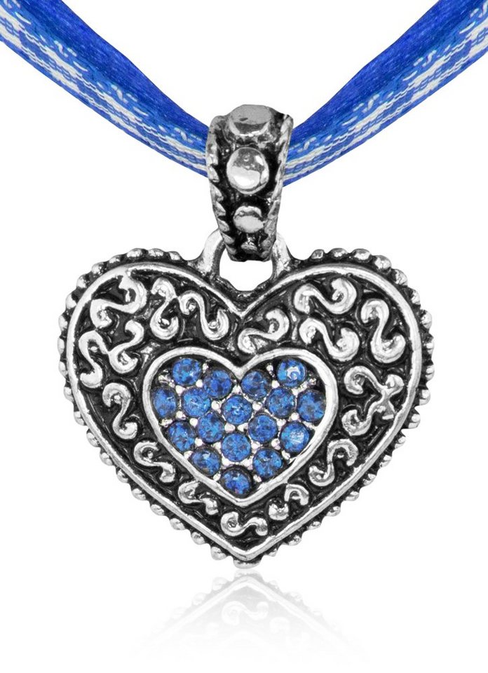 LUISIA® Herzkette LUISIA® Kinder Trachten Halskette kariert mit Herz Anhänger von LUISIA®