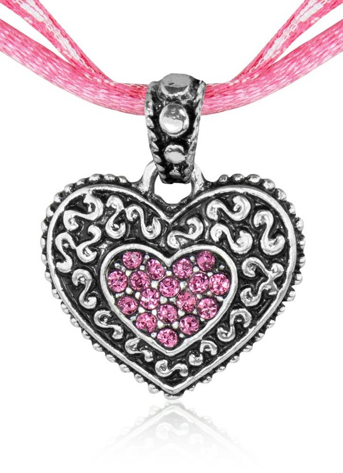 LUISIA® Herzkette LUISIA® Kinder Trachten Halskette kariert mit Herz Anhänger von LUISIA®