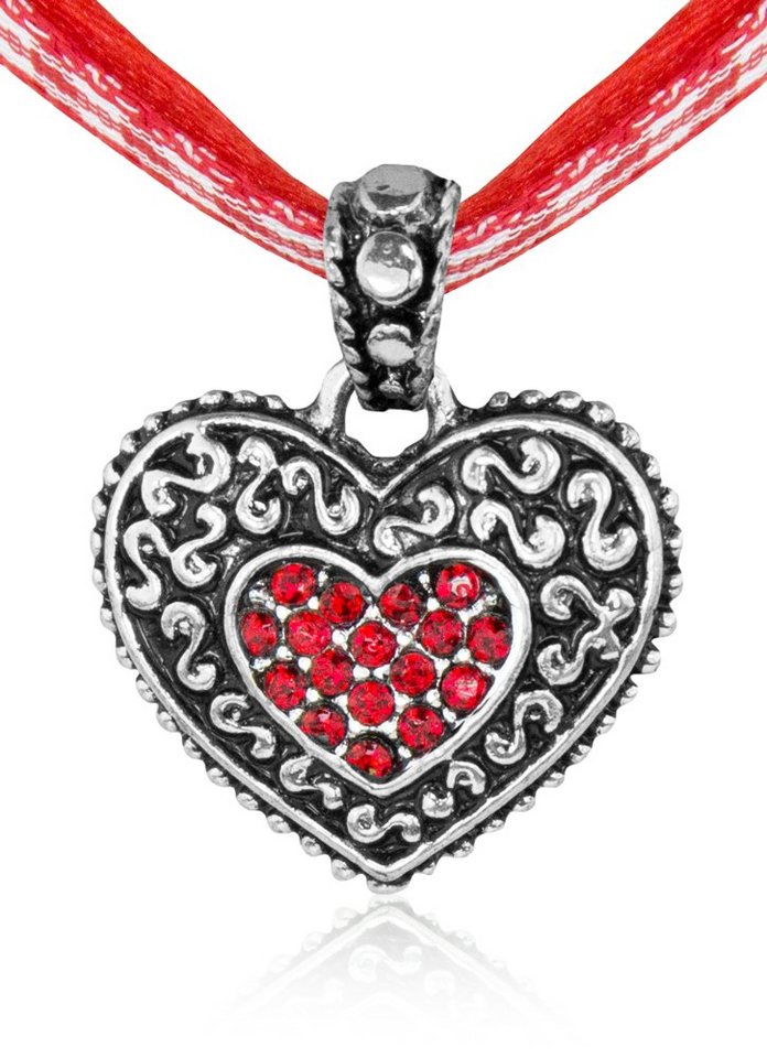 LUISIA® Herzkette LUISIA® Kinder Trachten Halskette kariert mit Herz Anhänger von LUISIA®