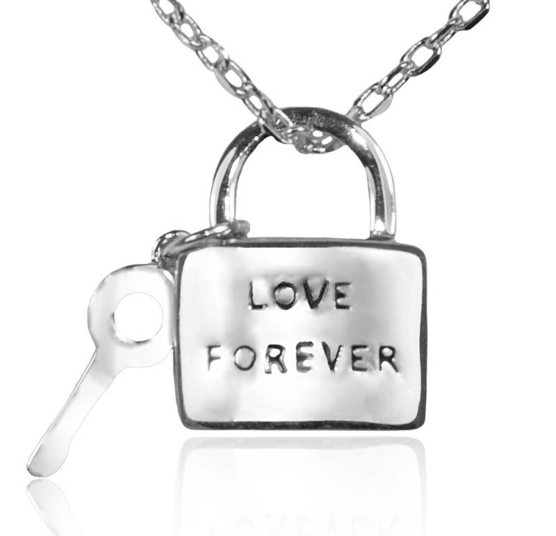 LUISIA® Kette mit Anhänger LUISIA Filigrane Damen Halskette mit Liebesschloss von LUISIA®