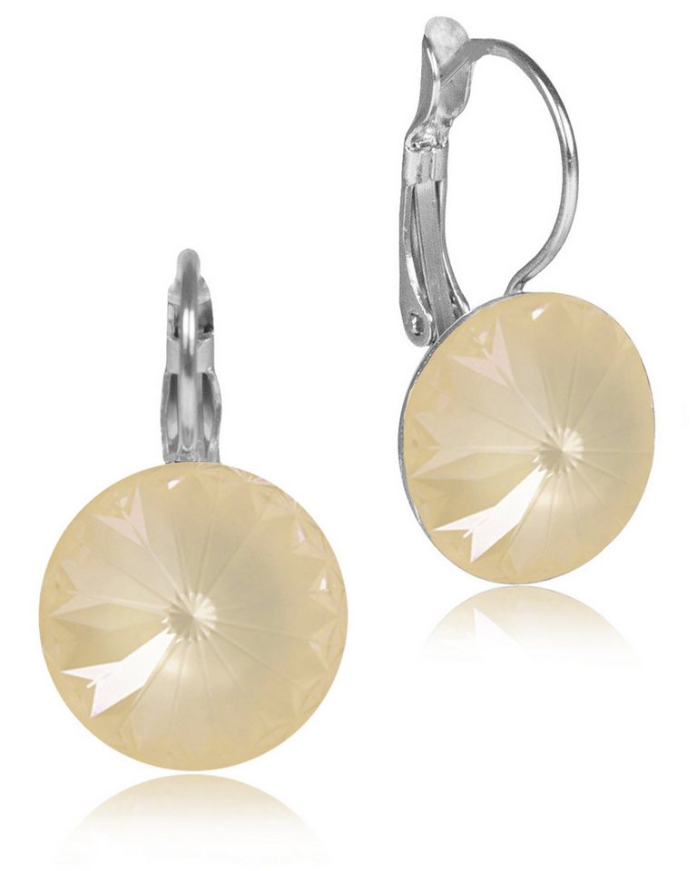 LUISIA® Paar Ohrhänger 12 mm Rivoli mit Kristallen von Swarovski®, Matt von LUISIA®