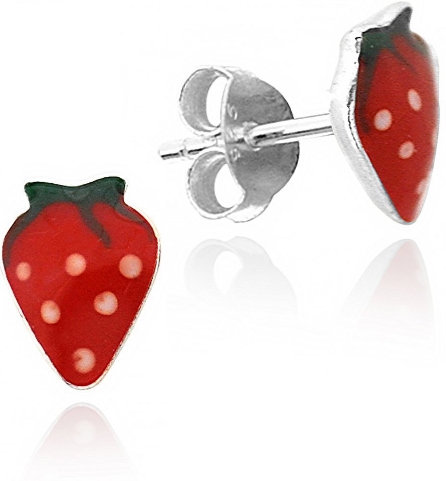 LUISIA® Paar Ohrstecker Kinder Ohrringe Erdbeere" (2-tlg., inkl. Schmuckbox), 925 Silber" von LUISIA®
