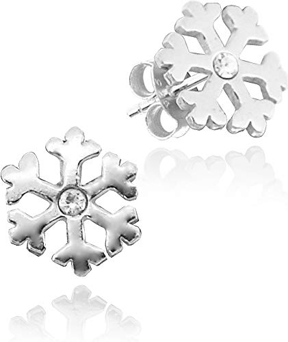 LUISIA Ohrstecker Schneeflocke mit Kristall von Swarovski - 925 Sterling Silber - Kristall von LUISIA