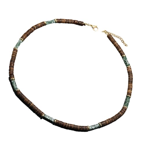 LUJIAXI Einzigartige Halskette mit braunen Kokosnuss-Muschel-Holzperlen und Naturstein für eine modische Statement-Halskette, Einheitsgröße, Wie beschrieben, Wie beschrieben LUJIAXI Einzigartige Halskette mit braunen Kokosnuss-Muschel-Holzperlen und Naturstein für eine modische Statement-Halskette, Einheitsgröße, Wie beschrieben, Wie beschrieben von LUJIAXI
