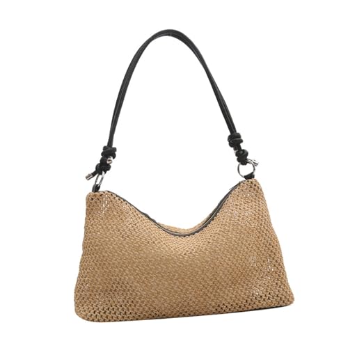 LUJIAXI Freundliche gewebte Umhängetasche, lässige Umhängetasche, Handtasche für Strandurlaub und Abenteuer, mit reichlich Stauraum, Mama-Tasche, Schwarz , One Size LUJIAXI Freundliche gewebte Umhängetasche, lässige Umhängetasche, Handtasche für Strandurlaub und Abenteuer, mit reichlich Stauraum, Mama-Tasche, Schwarz , One Size von LUJIAXI