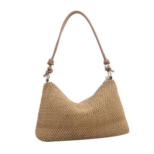 LUJIAXI Freundliche gewebte Umhängetasche, lässige Umhängetasche, Handtasche für Strandurlaub und Abenteuer, mit reichlich Stauraum, Mama-Tasche, khaki, One Size LUJIAXI Freundliche gewebte Umhängetasche, lässige Umhängetasche, Handtasche für Strandurlaub und Abenteuer, mit reichlich Stauraum, Mama-Tasche, khaki, One Size von LUJIAXI