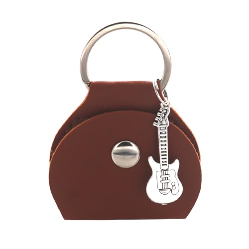 LUJIAXI Gitarrenplektrum-Tasche mit Schlüsselanhänger und kleinem Anhänger, PU-Leder, Plektrum-Tasche für Spieler und Musikliebhaber, tragbarer Gitarren-Aufbewahrungs-Organizer, Braune Plektrum-Tasche LUJIAXI Gitarrenplektrum-Tasche mit Schlüsselanhänger und kleinem Anhänger, PU-Leder, Plektrum-Tasche für Spieler und Musikliebhaber, tragbarer Gitarren-Aufbewahrungs-Organizer, Braune Plektrum-Tasche von LUJIAXI
